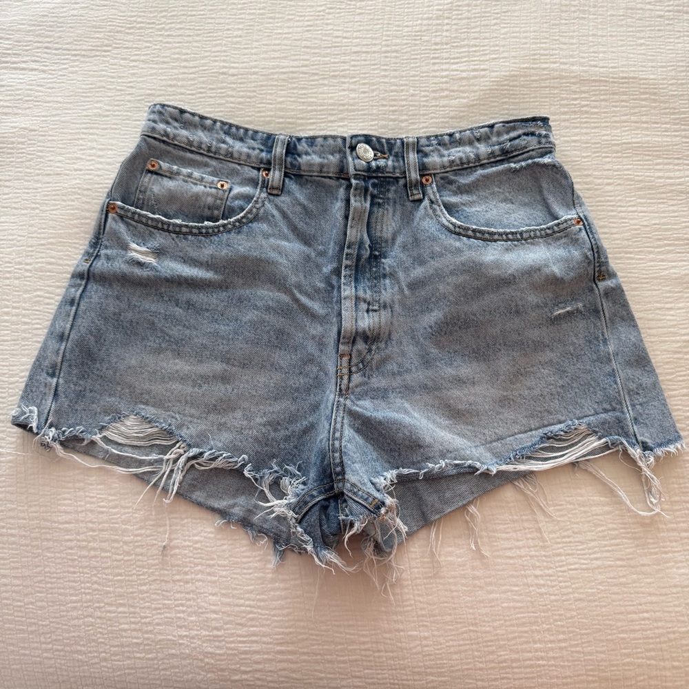 Zara Light Blue Jean Shorts